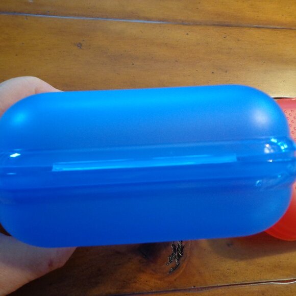 NEW Set of 2 Tupperware Packable Containers Red/Blue Plastic - Picture 3 of 6